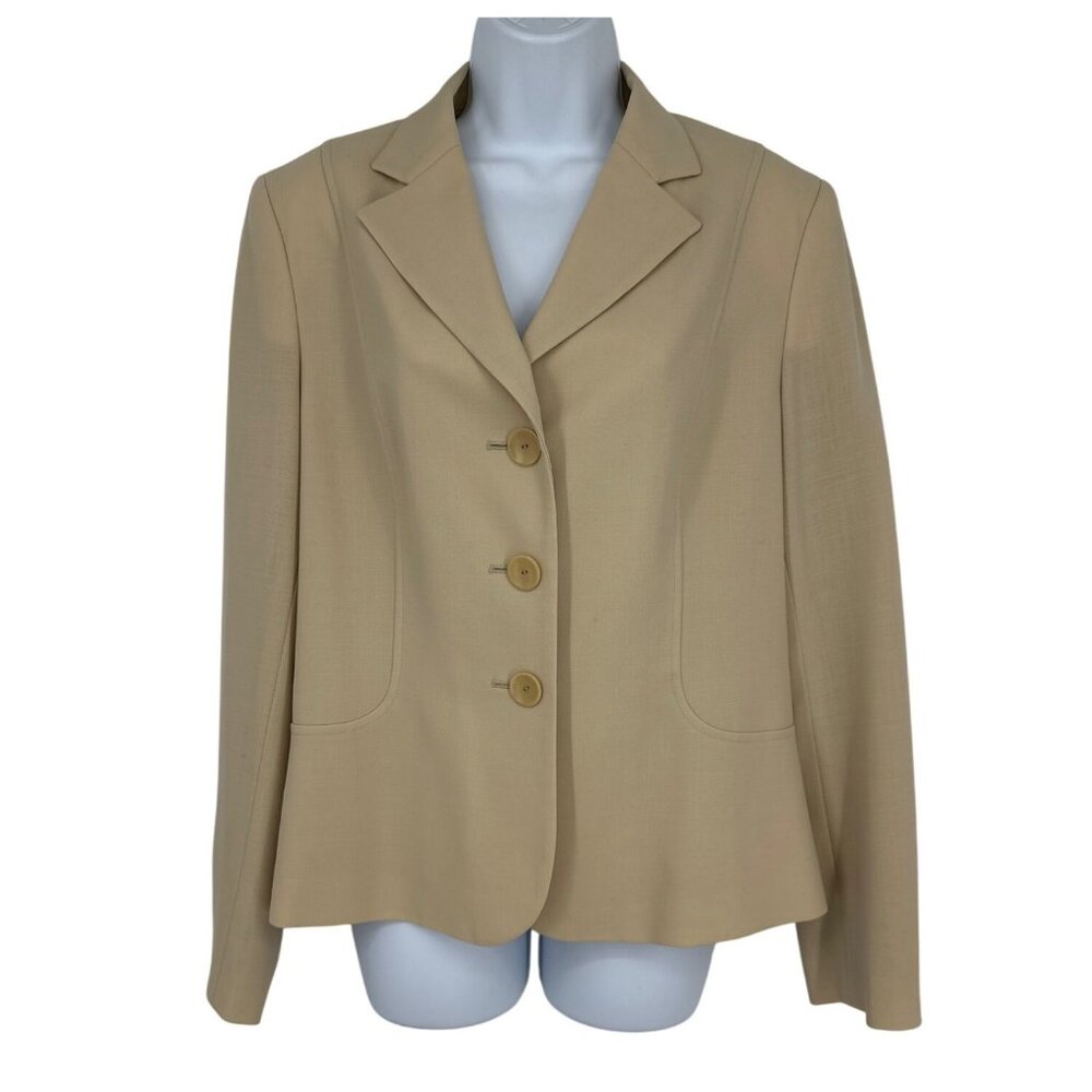Talbots Italian Fabric 3-Button Front Wool Blazer Women's Size 12
